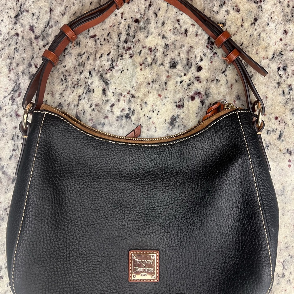 Dooney & Bourke Black and Brown Shoulder Bag